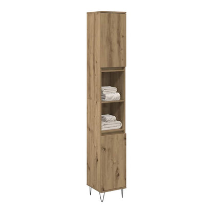 Bathroom Cabinet 30x30x190 cm Engineered Wood Artisan oak