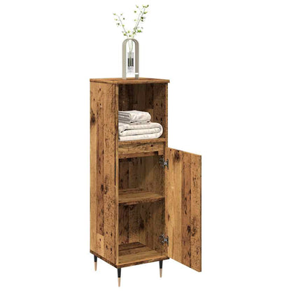 vidaXL Bathroom Cabinet Old Wood 30x30x100 cm Engineered Wood 3
