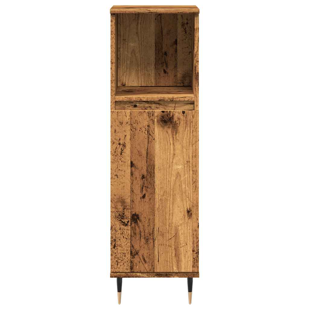 vidaXL Bathroom Cabinet Old Wood 30x30x100 cm Engineered Wood 4
