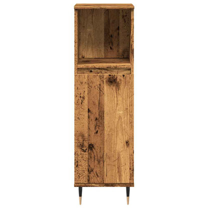 vidaXL Bathroom Cabinet Old Wood 30x30x100 cm Engineered Wood 4