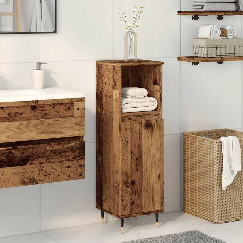 vidaXL Bathroom Cabinet Old Wood 30x30x100 cm Engineered Wood 1
