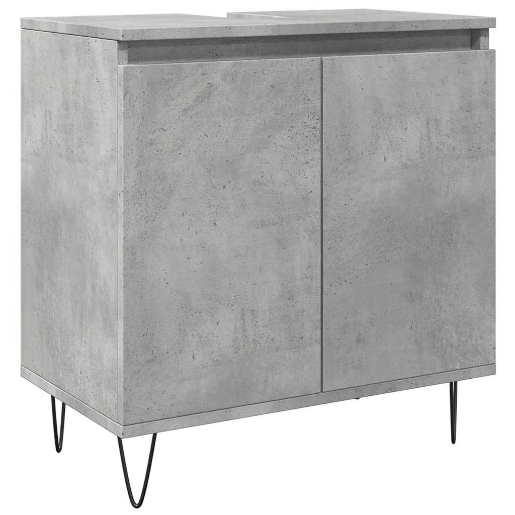 vidaXL Bathroom Cabinet Concrete Grey 58x33x60 cm Engineered Wood 2