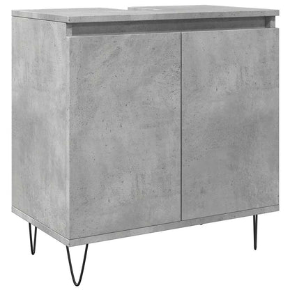vidaXL Bathroom Cabinet Concrete Grey 58x33x60 cm Engineered Wood 2