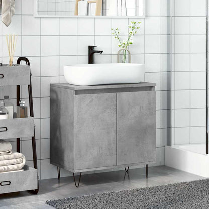 vidaXL Bathroom Cabinet Concrete Grey 58x33x60 cm Engineered Wood 3