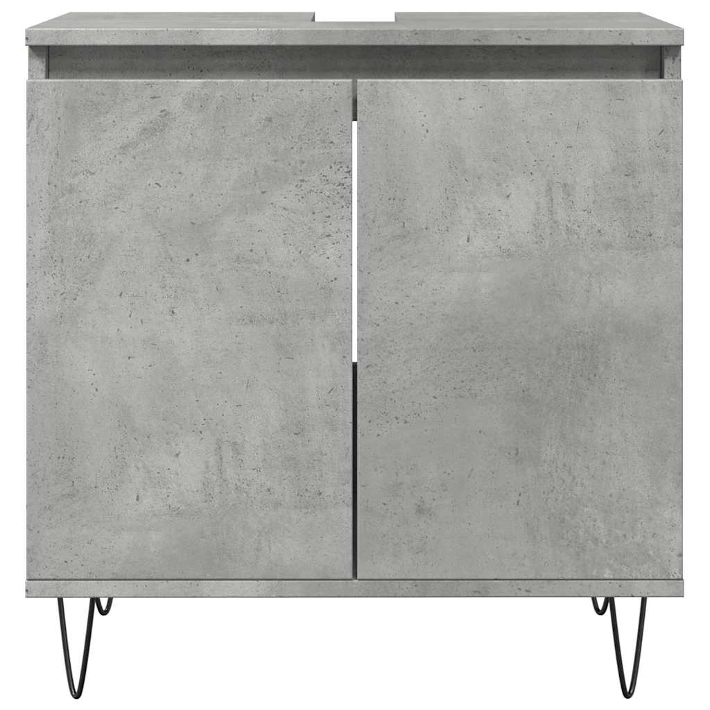vidaXL Bathroom Cabinet Concrete Grey 58x33x60 cm Engineered Wood 4