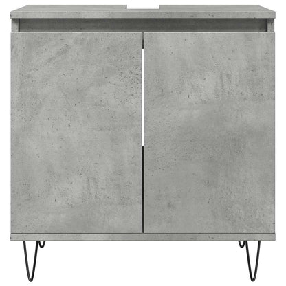 vidaXL Bathroom Cabinet Concrete Grey 58x33x60 cm Engineered Wood 4