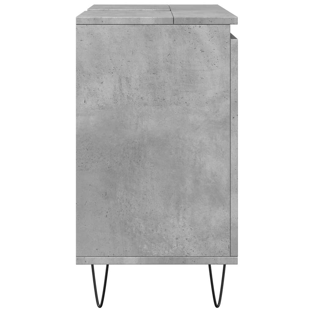 vidaXL Bathroom Cabinet Concrete Grey 58x33x60 cm Engineered Wood 5