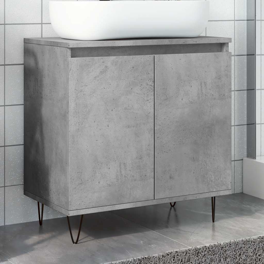 vidaXL Bathroom Cabinet Concrete Grey 58x33x60 cm Engineered Wood 1