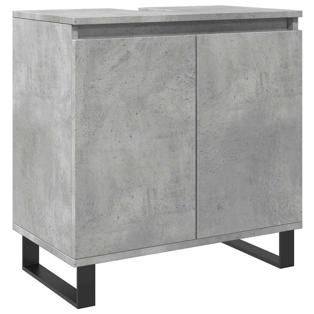 vidaXL Bathroom Cabinet Concrete Grey 58x33x60 cm Engineered Wood 2
