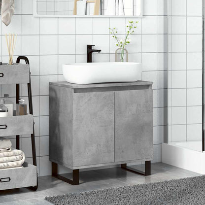vidaXL Bathroom Cabinet Concrete Grey 58x33x60 cm Engineered Wood 3