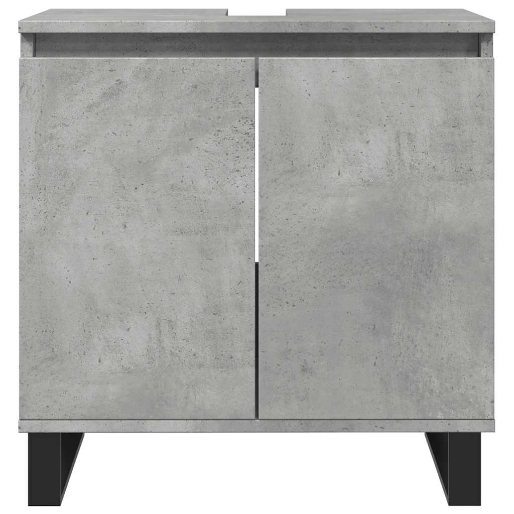 vidaXL Bathroom Cabinet Concrete Grey 58x33x60 cm Engineered Wood 4