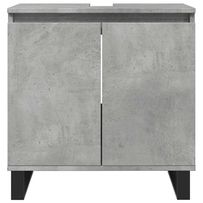vidaXL Bathroom Cabinet Concrete Grey 58x33x60 cm Engineered Wood 4