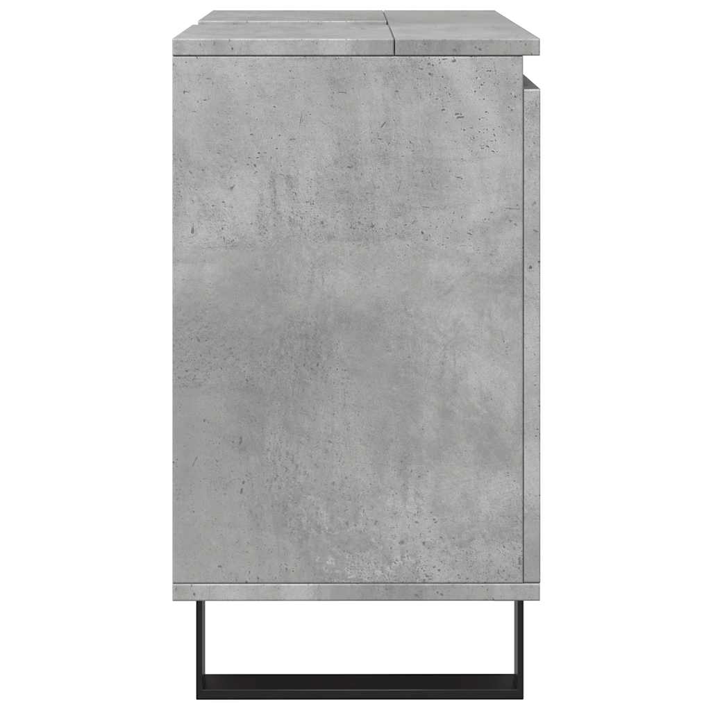 vidaXL Bathroom Cabinet Concrete Grey 58x33x60 cm Engineered Wood 5