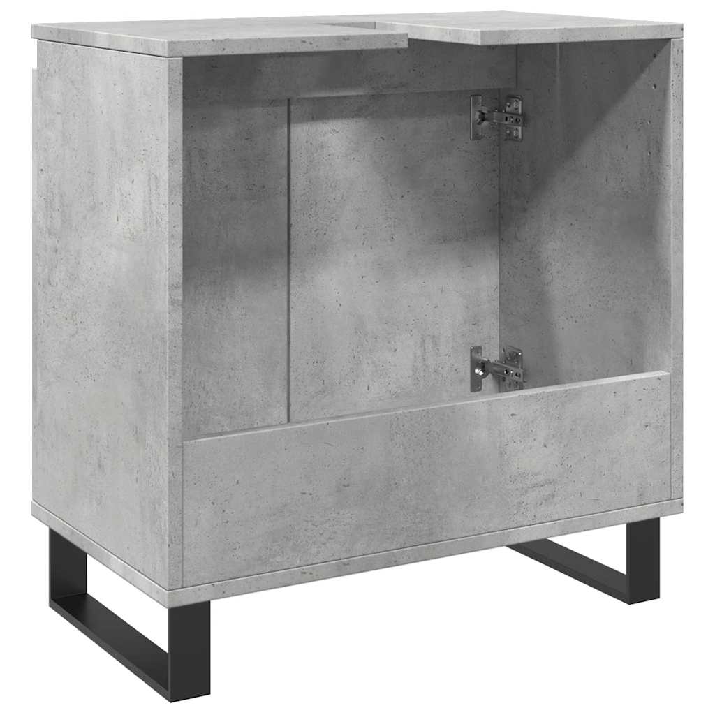 vidaXL Bathroom Cabinet Concrete Grey 58x33x60 cm Engineered Wood 6