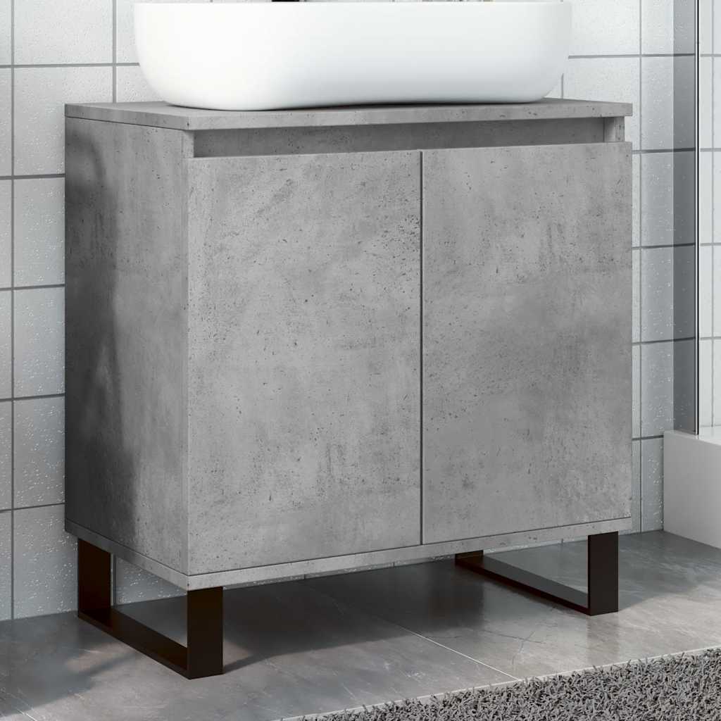 vidaXL Bathroom Cabinet Concrete Grey 58x33x60 cm Engineered Wood 1