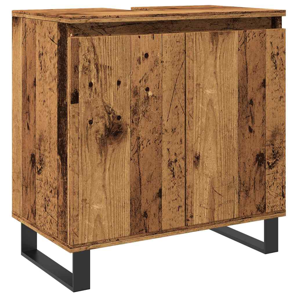 vidaXL Bathroom Cabinet Old Wood 58x33x60 cm Engineered Wood 2