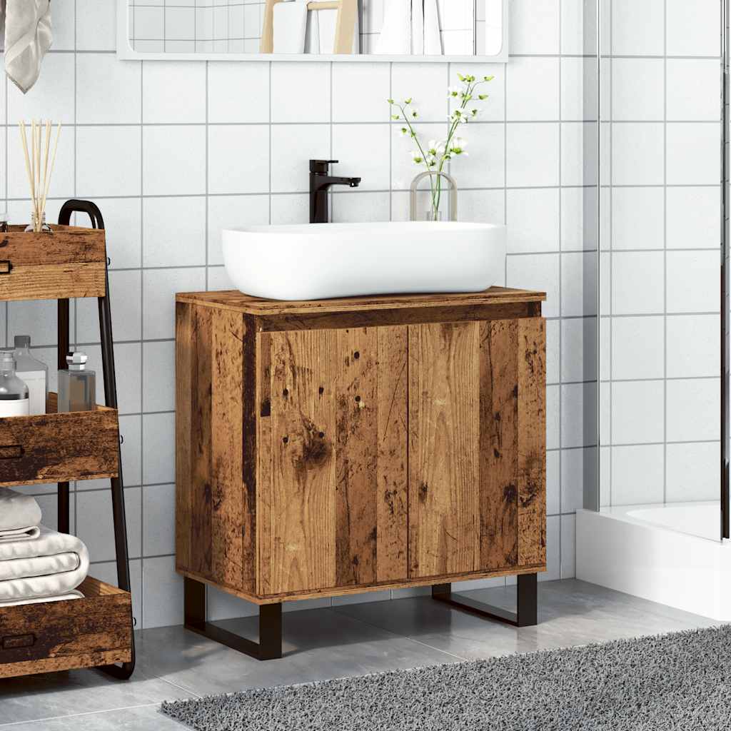 vidaXL Bathroom Cabinet Old Wood 58x33x60 cm Engineered Wood 3
