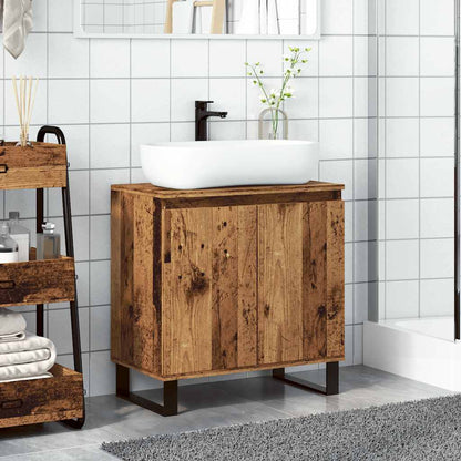 vidaXL Bathroom Cabinet Old Wood 58x33x60 cm Engineered Wood 3