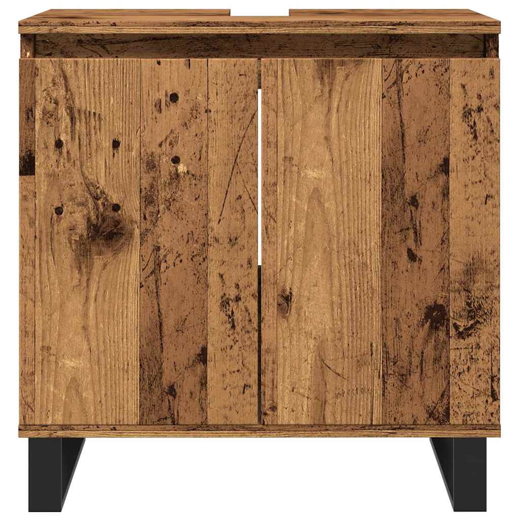vidaXL Bathroom Cabinet Old Wood 58x33x60 cm Engineered Wood 4
