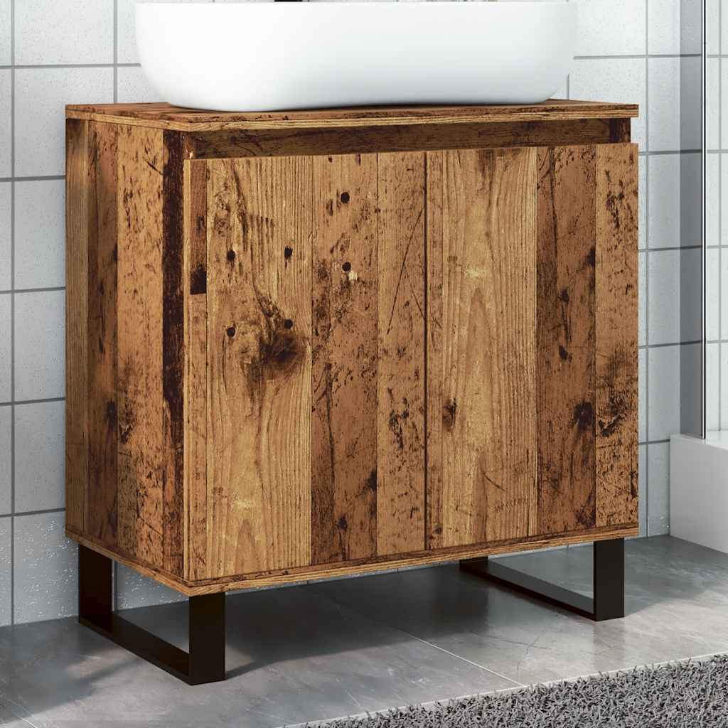 vidaXL Bathroom Cabinet Old Wood 58x33x60 cm Engineered Wood 1