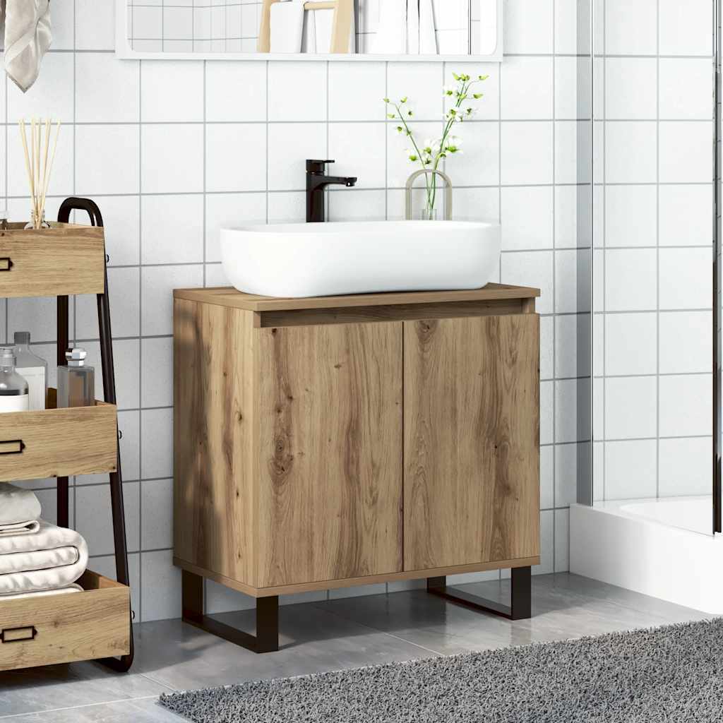 vidaXL Bathroom Cabinet Artisan Oak 58x33x60 cm Engineered Wood 3
