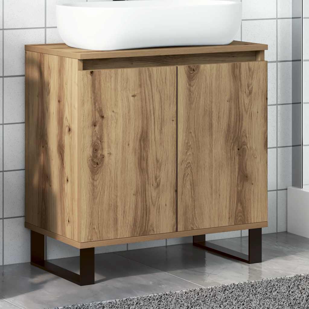 vidaXL Bathroom Cabinet Artisan Oak 58x33x60 cm Engineered Wood 1