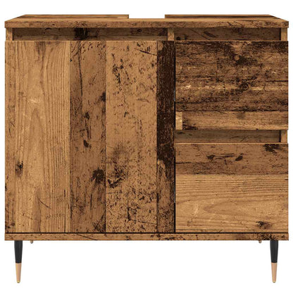 vidaXL Bathroom Cabinet Old Wood 65x33x60 cm Engineered Wood 4
