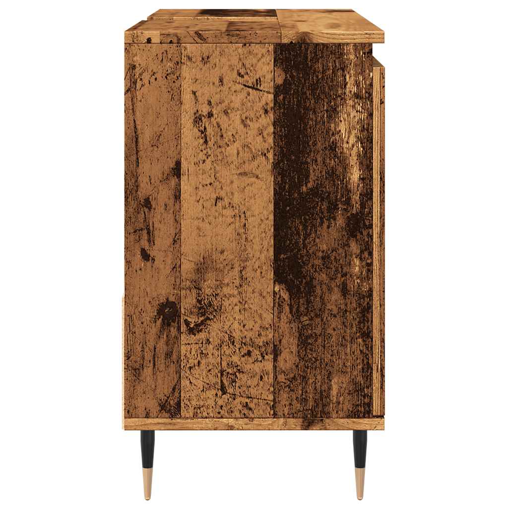 vidaXL Bathroom Cabinet Old Wood 65x33x60 cm Engineered Wood 5