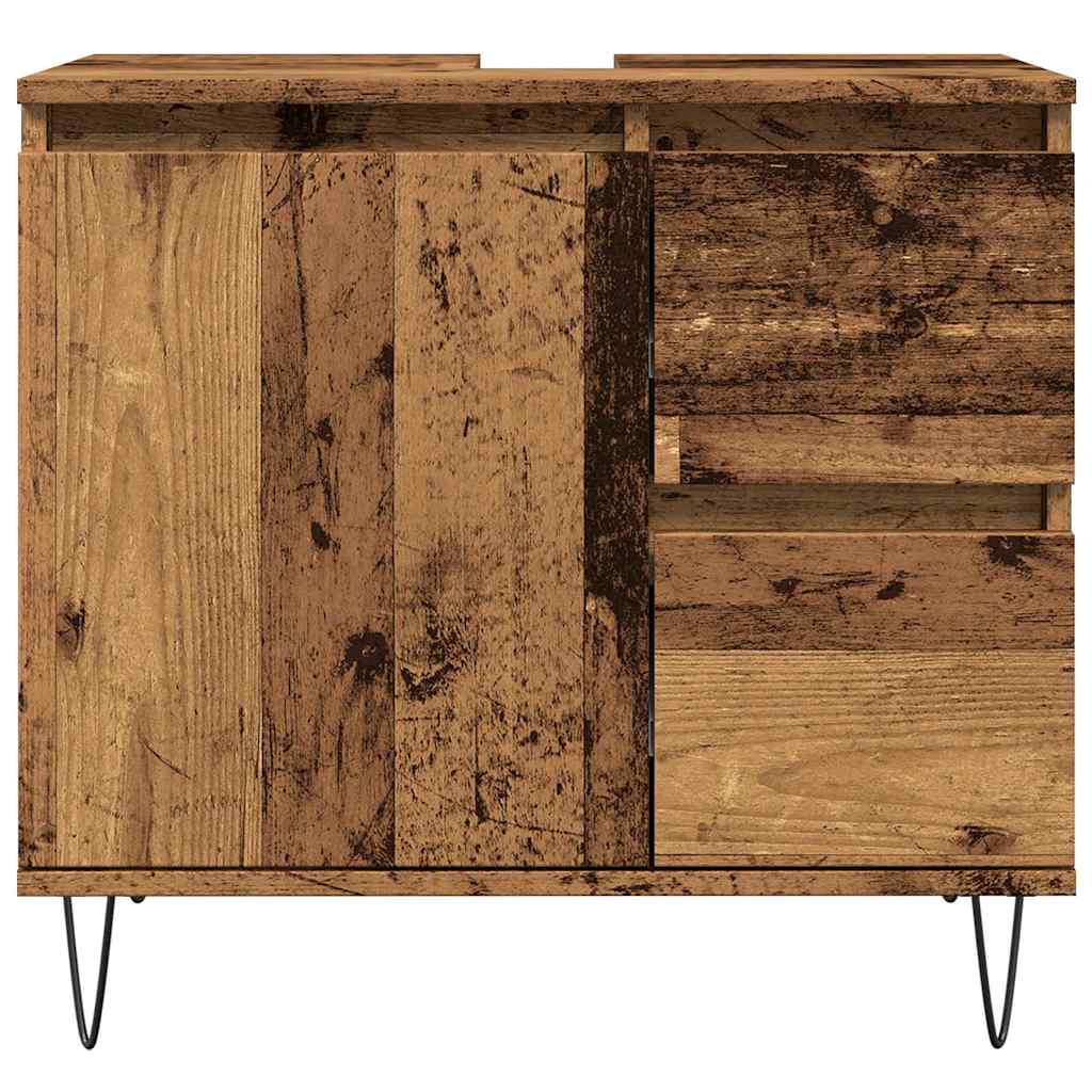 vidaXL Sink Cabinet Old Wood 65x33x60 cm Engineered Wood 4