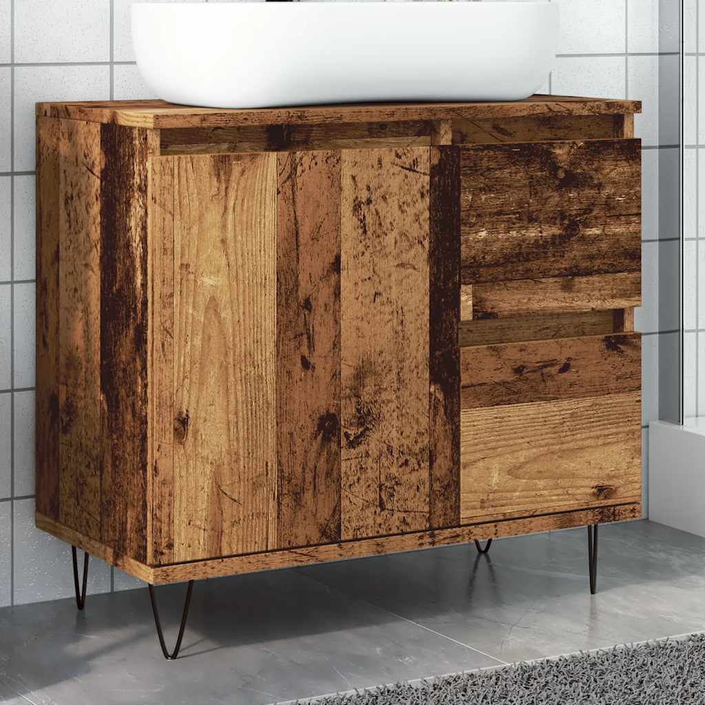 vidaXL Sink Cabinet Old Wood 65x33x60 cm Engineered Wood 1