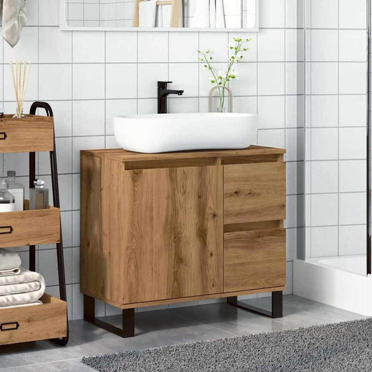 Bathroom Cabinet 65x33x60 cm Engineered Wood Artisan oak
