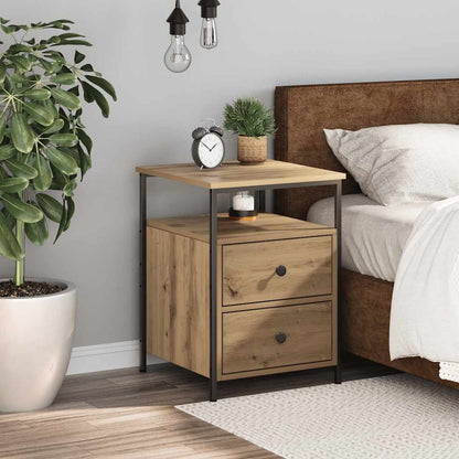 vidaXL Bedside Cabinet Artisan Oak 44x45x60 cm Engineered Wood 3
