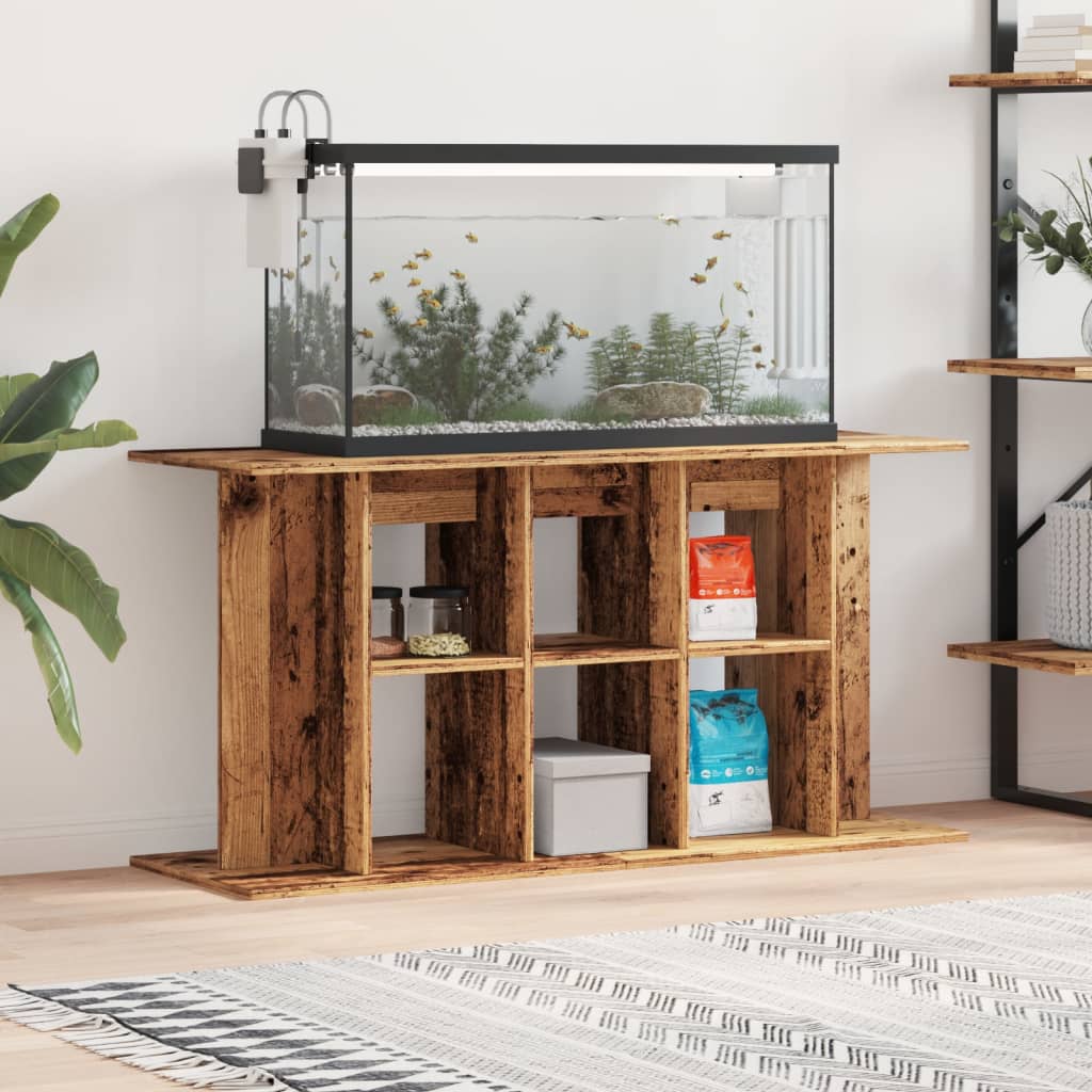 vidaXL Aquarium Stand Old Wood 120x40x60 cm Engineered Wood 1
