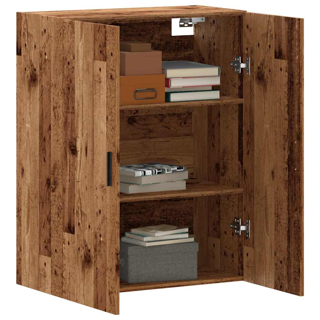 vidaXL Wall Mounted Cabinet Old Wood 69.5x34x90 cm 3