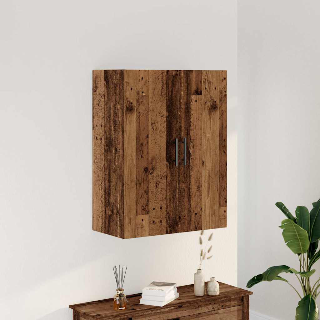 vidaXL Wall Mounted Cabinet Old Wood 69.5x34x90 cm 1