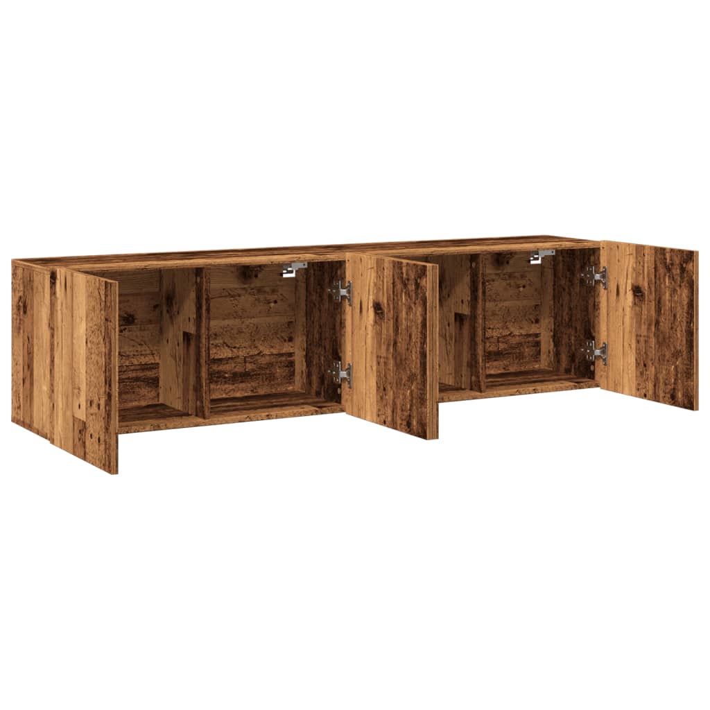 vidaXL TV Cabinets Wall-mounted 2 pcs Old Wood 80x30x41 cm 5
