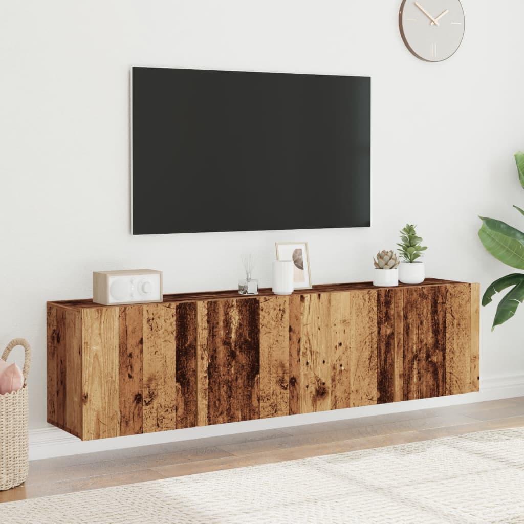vidaXL TV Cabinets Wall-mounted 2 pcs Old Wood 80x30x41 cm 1