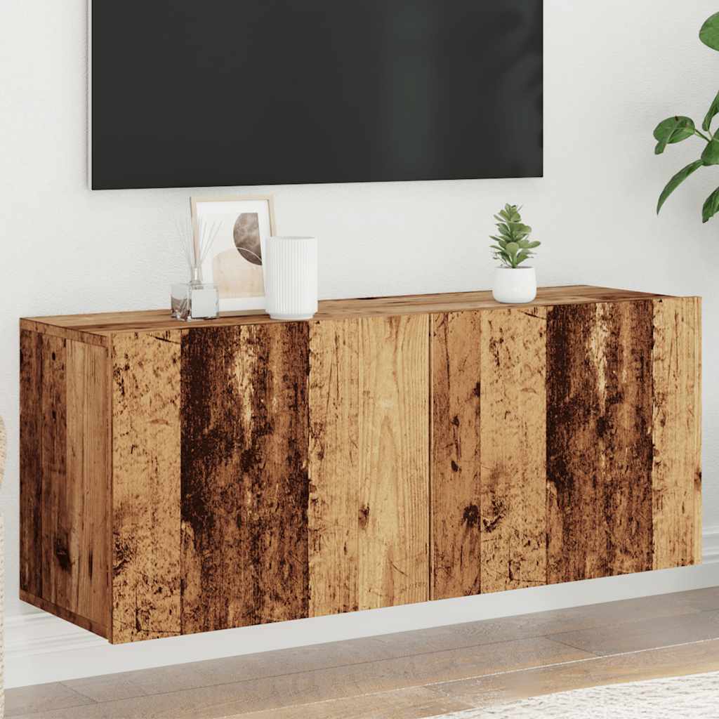 vidaXL TV Cabinet Wall-mounted Old Wood 100x30x41 cm 4