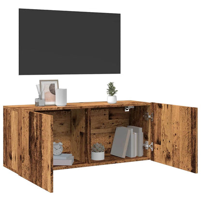 vidaXL TV Cabinet Wall-mounted Old Wood 100x30x41 cm 1