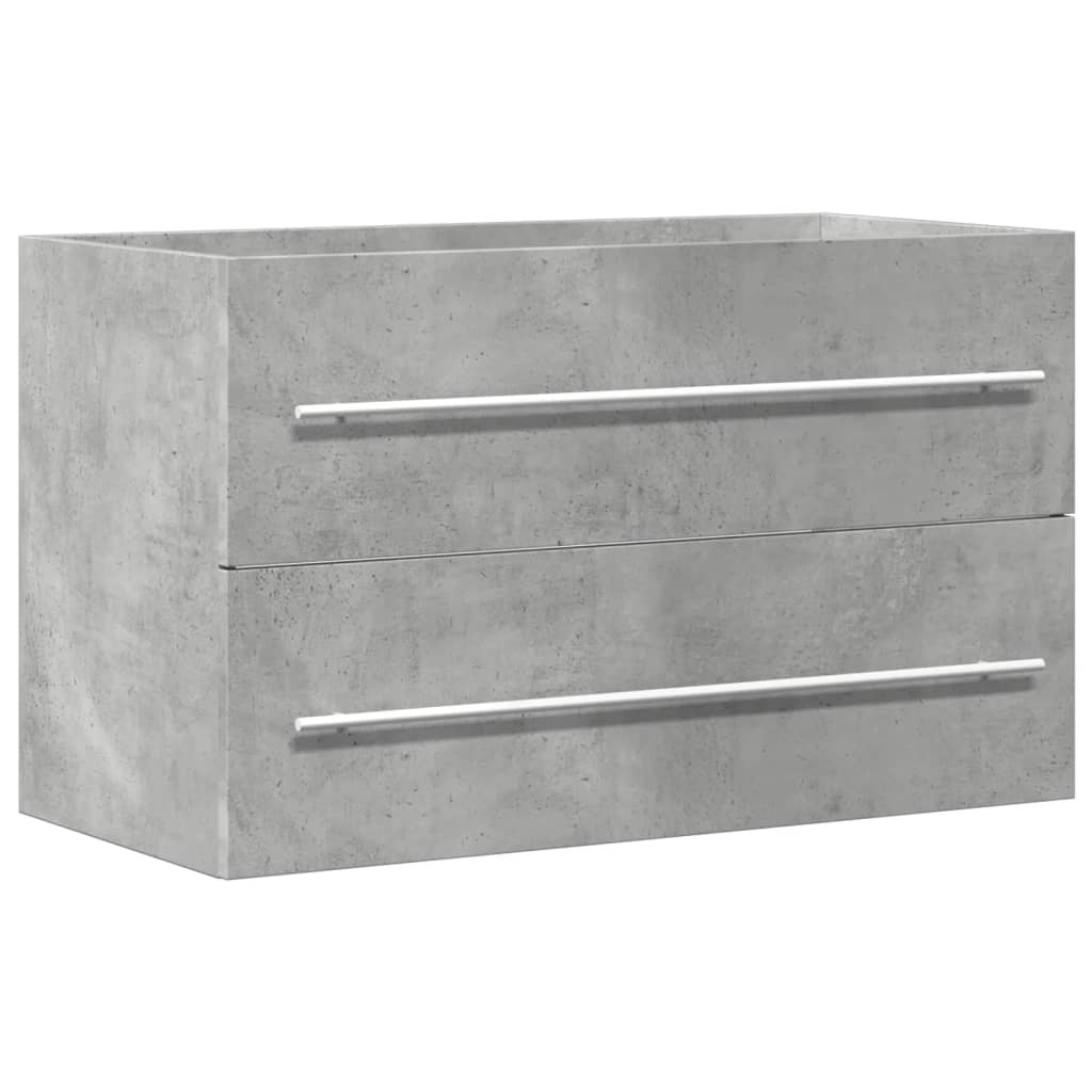 vidaXL Sink Cabinet Concrete Grey 80x38.5x48 cm Engineered Wood 2