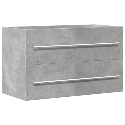 vidaXL Sink Cabinet Concrete Grey 80x38.5x48 cm Engineered Wood 2