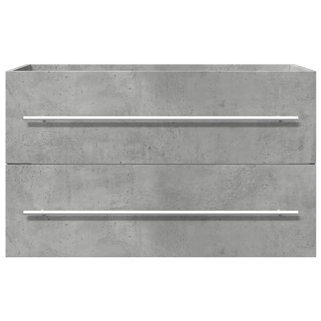 vidaXL Sink Cabinet Concrete Grey 80x38.5x48 cm Engineered Wood 4