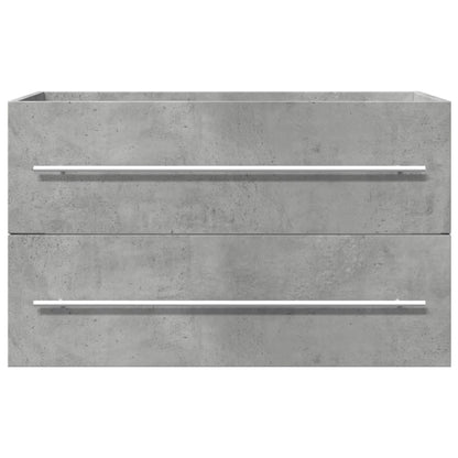 vidaXL Sink Cabinet Concrete Grey 80x38.5x48 cm Engineered Wood 4