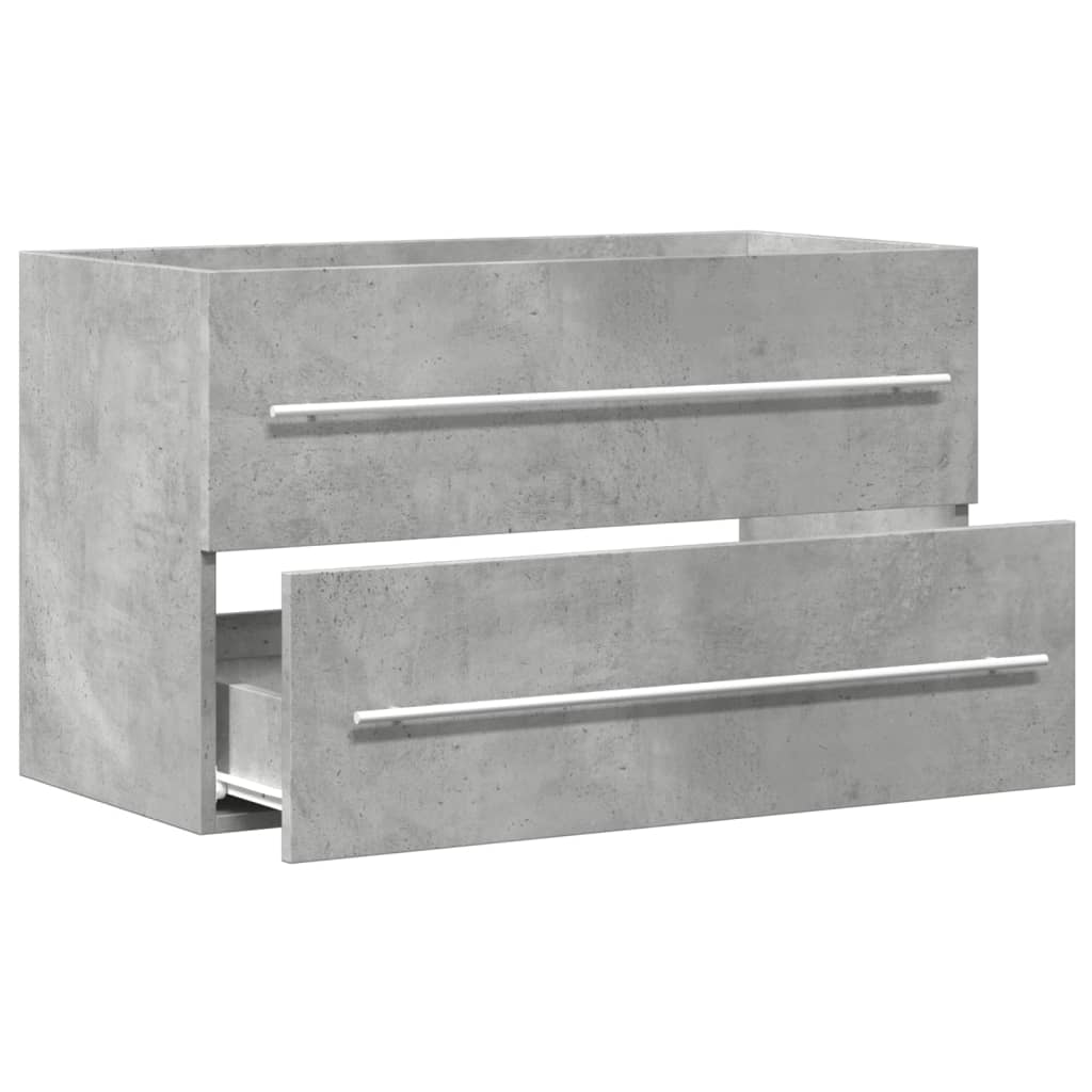 vidaXL Sink Cabinet Concrete Grey 80x38.5x48 cm Engineered Wood 5