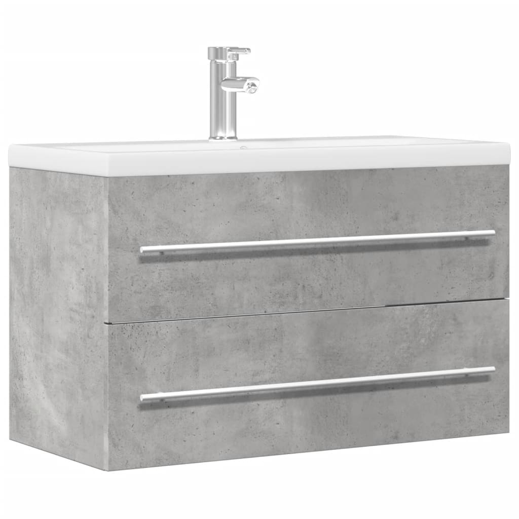 vidaXL Sink Cabinet Concrete Grey 80x38.5x48 cm Engineered Wood 1
