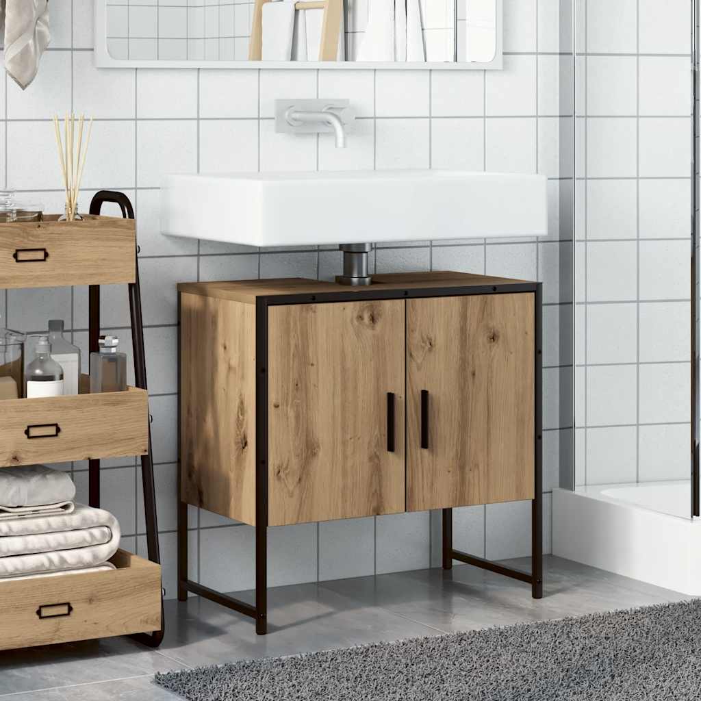 vidaXL Bathroom Sink Cabinet Artisan Oak 60x33x60 cm Engineered Wood 3