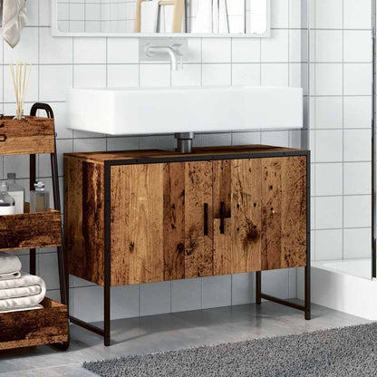 vidaXL Bathroom Sink Cabinet Old Wood 80x33x60 cm Engineered Wood 3