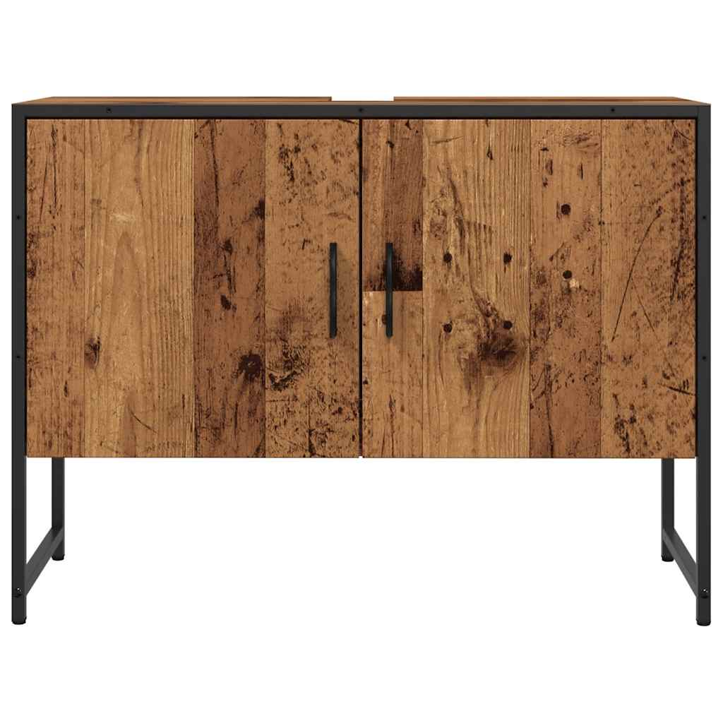 vidaXL Bathroom Sink Cabinet Old Wood 80x33x60 cm Engineered Wood 4
