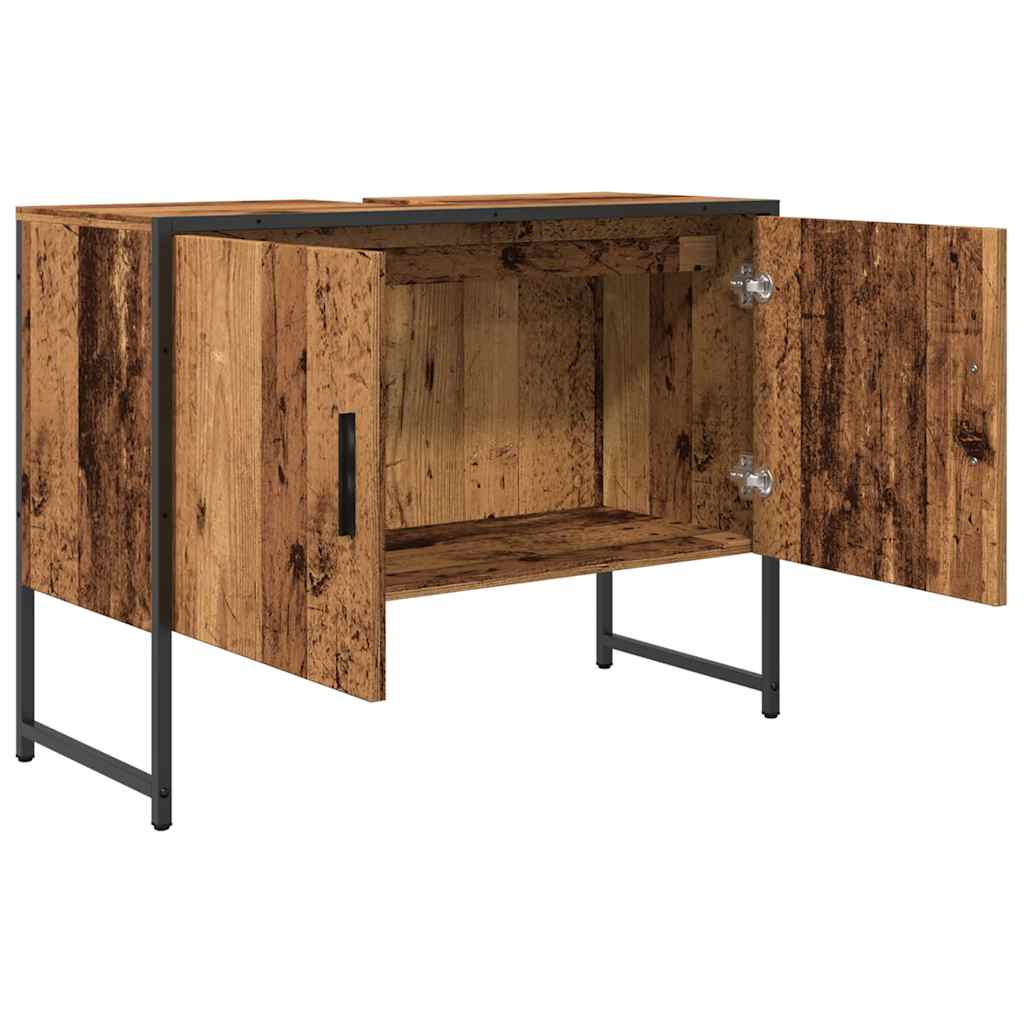 vidaXL Bathroom Sink Cabinet Old Wood 80x33x60 cm Engineered Wood 5