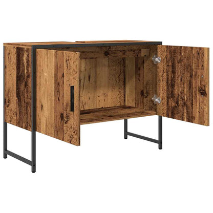vidaXL Bathroom Sink Cabinet Old Wood 80x33x60 cm Engineered Wood 5